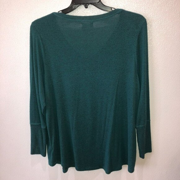 Lot of 2 Maurices 24/7 Womens 1X Green Pink Pullover V Neck Sweaters Tops - Picture 6 of 16